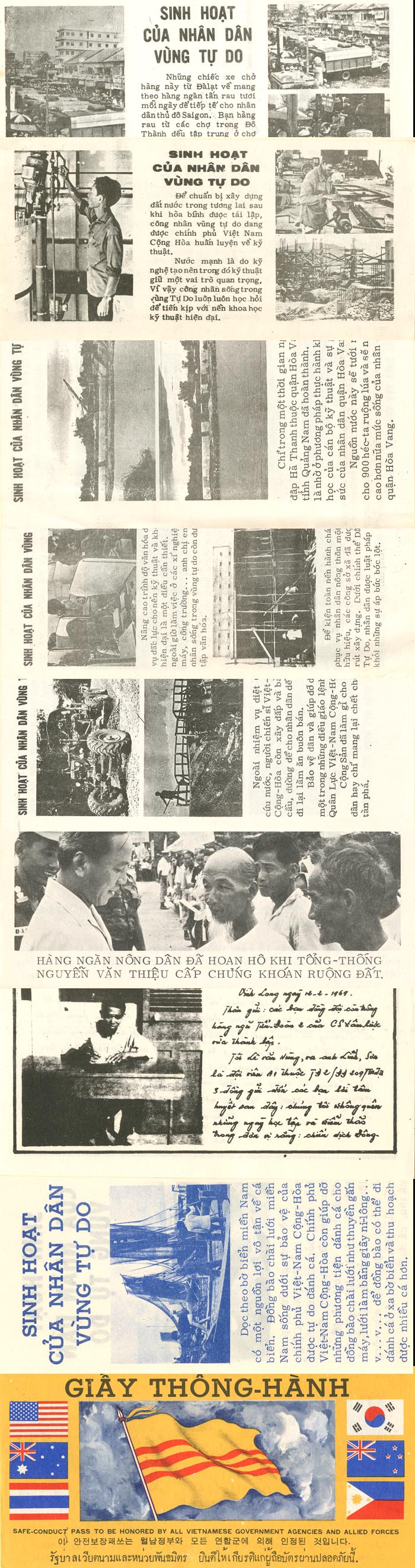 Vietnam - 1969 dated Vietnamese Set of 9 Propaganda Leaflets - Collection of Nine